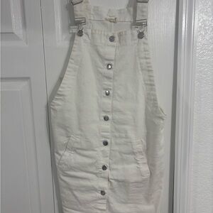 Harper White Jean Button-Front Dress
